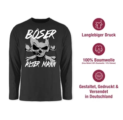 Shirtracer Rundhalsshirt Böser alter Mann Piraten & Totenkopf Beige/Braun/Dunkelgrau/Dunkelgrün/Schwarz/Rosa/Grau