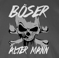 Shirtracer Rundhalsshirt Böser alter Mann Piraten & Totenkopf Beige/Braun/Dunkelgrau/Grau/Hellgrau/Silber/Dunkelgrün
