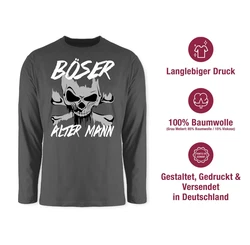 Shirtracer Rundhalsshirt Böser alter Mann Piraten & Totenkopf Beige/Braun/Dunkelgrau/Grau/Hellgrau/Silber/Dunkelgrün