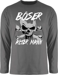 Shirtracer Rundhalsshirt Böser alter Mann Piraten & Totenkopf Beige/Braun/Dunkelgrau/Grau/Hellgrau/Silber/Dunkelgrün