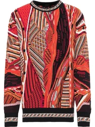 CARLO COLUCCI Rundhalspullover Corisell Dunkelrot/Orange/Rot/Schwarz