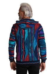CARLO COLUCCI Kapuzenstrickjacke Conzem Mischfarben/Blau/Rot/Grau