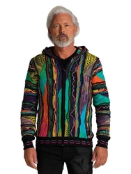 CARLO COLUCCI Kapuzenstrickjacke Conzem Mischfarben/Lila/Orange/Grau/Rot