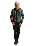 CARLO COLUCCI Kapuzenstrickjacke Conzem Mischfarben/Lila/Orange/Grau/Rot