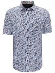 FYNCH-HATTON Kurzarmhemd Hellblau/Blau/Dunkelblau