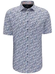 FYNCH-HATTON Kurzarmhemd Hellblau/Blau/Dunkelblau