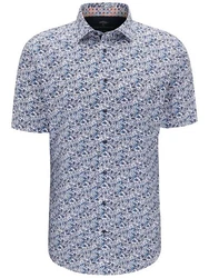 FYNCH-HATTON Kurzarmhemd Hellblau/Blau/Dunkelblau