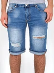ESRA Jeansshorts Herren kurze Jeanshose mit Stretch Hellblau/Blau