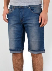 ESRA Jeansshorts Herren kurze Jeanshose mit Stretch Hellblau/Blau/Dunkelblau