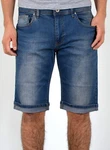ESRA Jeansshorts Herren kurze Jeanshose mit Stretch Hellblau/Blau/Dunkelblau