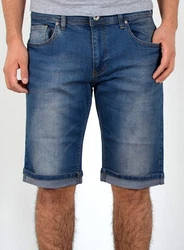 ESRA Jeansshorts Herren kurze Jeanshose mit Stretch Hellblau/Blau/Dunkelblau