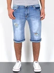 ESRA Jeansshorts Herren kurze Jeanshose mit Stretch Hellblau/Blau ESRA Jeansshorts Herren kurze Jeanshose mit Stretch Hellblau/Blau