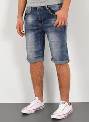 ESRA Jeansshorts Herren kurze Jeanshose mit Stretch Blau/Hellblau/Dunkelblau