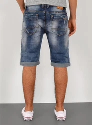 ESRA Jeansshorts Herren kurze Jeanshose mit Stretch Blau/Hellblau/Dunkelblau