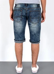 ESRA Jeansshorts Herren kurze Jeanshose mit Stretch Dunkelblau/Blau/Hellblau