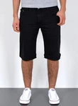 ESRA Jeansshorts Herren kurze Jeanshose mit Stretch Schwarz/Dunkelblau