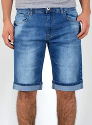 ESRA Jeansshorts Herren kurze Jeanshose mit Stretch Hellblau/Blau/Dunkelblau/Pastell