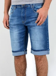 ESRA Jeansshorts Herren kurze Jeanshose mit Stretch Hellblau/Blau/Dunkelblau/Pastell