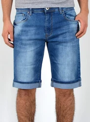 ESRA Jeansshorts Herren kurze Jeanshose mit Stretch Hellblau/Blau/Dunkelblau/Pastell