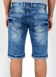 ESRA Jeansshorts Herren kurze Jeanshose mit Stretch Hellblau/Blau