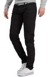 Cipo & Baxx Slim-fit-Jeans Herren Hose BA-CD319A Schwarz
