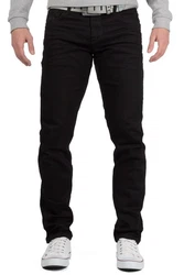 Cipo & Baxx Slim-fit-Jeans Herren Hose BA-CD319A Schwarz