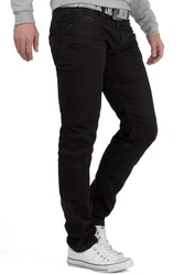 Cipo & Baxx Slim-fit-Jeans Herren Hose BA-CD319A Schwarz
