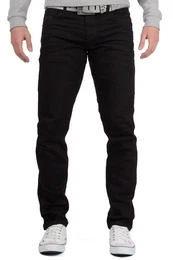 Slim-fit-Jeans Herren Hose BA-CD319A W31/L32 (1-tlg) in Schwarz mit dicken Nhten