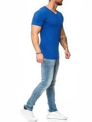 OneRedox Herren T-Shirt V-Neck Hoodie Longsleeve Kurzarm Shirt Sweatshirt Modell 1309 1309C
