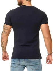 OneRedox Herren T-Shirt V-Neck Hoodie Longsleeve Kurzarm Shirt Sweatshirt Modell 1309 1309C