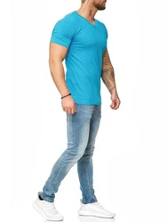 OneRedox Herren T-Shirt V-Neck Hoodie Longsleeve Kurzarm Shirt Sweatshirt Modell 1309 1309C