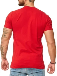 OneRedox Herren T-Shirt V-Neck Hoodie Longsleeve Kurzarm Shirt Sweatshirt Modell 1309 1309C