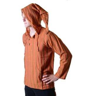 Kunst und Magie Langarmhemd Fischerhemd Rot/Orange/Braun Kunst und Magie Langarmhemd Fischerhemd Rot/Orange/Braun