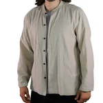 KUNST UND MAGIE Langarmhemd Herren Fischerhemd Freizeithemd Khaki/Hellgrün/Hellblau/Weiß/Grau/Dunkelgrün