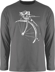 Shirtracer Rundhalsshirt Fahrrad Geschenk Rennrad Radfahren Radsport Grau/Dunkelgrau/Hellgrau