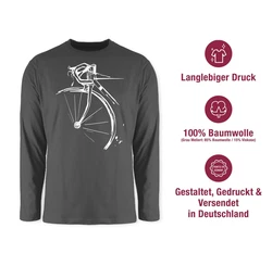 Shirtracer Rundhalsshirt Fahrrad Geschenk Rennrad Radfahren Radsport Grau/Dunkelgrau/Hellgrau