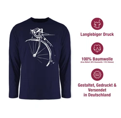 Shirtracer Rundhalsshirt Fahrrad Geschenk Rennrad Radfahren Radsport Dunkelblau/Blau