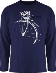 Shirtracer Rundhalsshirt Fahrrad Geschenk Rennrad Radfahren Radsport Dunkelblau/Blau
