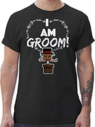 Shirtracer T-Shirt I am groom! JGA Herren Braun/Creme/Grau/Grün/Dunkelrot