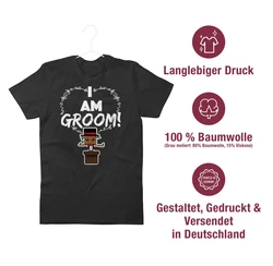 Shirtracer T-Shirt I am groom! JGA Herren Braun/Creme/Grau/Grün/Dunkelrot