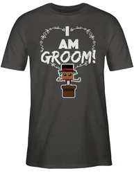Shirtracer T-Shirt I am groom! JGA Herren Creme/Braun/Hellgrau/Grau/Dunkelgrün/Grün/Dunkelbraun