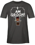 Shirtracer T-Shirt I am groom! JGA Herren Creme/Braun/Hellgrau/Grau/Dunkelgrün/Grün/Dunkelbraun