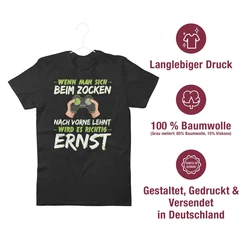 Shirtracer T-Shirt Wenn man sich beim zocken nach vorne lehnt Nerd Geschenke grün