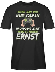 Shirtracer T-Shirt Wenn man sich beim zocken nach vorne lehnt Nerd Geschenke grün
