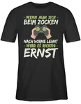 Shirtracer T-Shirt Wenn man sich beim zocken nach vorne lehnt Nerd Geschenke grün