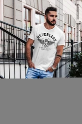 Neverless Print-Shirt Herren T-Shirt Biker Motorrad Motorblock Engine Flügel Wings Slim Fit Braun/Rosa/Mischfarben/Silber