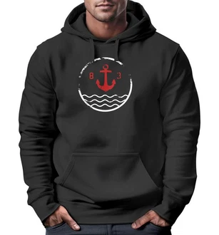 Neverless Hoodie Herren Anker Vintage Kapuzen-Pullover
