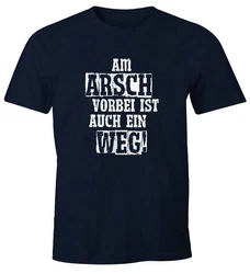 MoonWorks Print-Shirt Herren T-Shirt Am Arsch vorbei ist auch ein Weg Spruch Dunkelblau/Hellgrau/Blau/Grau/Weiß