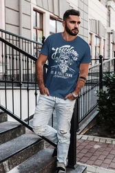 Neverless Print-Shirt Herren T-Shirt Biker Motorrad Motiv Freedom is a full Tank Skull Blau/Dunkelblau/Grün/Türkis