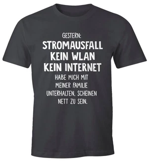 MoonWorks Print-Shirt Herren T-Shirt Gestern: Stromausfall Kein WLAN Kein Internet Khaki/Dunkelgrau/Grau/Blau MoonWorks Print-Shirt Herren T-Shirt Gestern: Stromausfall Kein WLAN Kein Internet Khaki/Dunkelgrau/Grau/Blau
